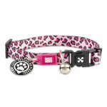 Max & Molly Smart ID Cat Collar Leopard Pink Нашийник для котів з QR-кодом, малюнок "Леопард рожевий"