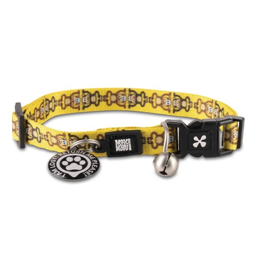 Max & Molly Smart ID Cat Collar Monkey Maniac Нашийник для котів з QR-кодом, малюнок "Мавпа"