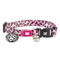 Max & Molly Smart ID Cat Collar Leopard Pink Нашийник для котів з QR-кодом, малюнок "Леопард рожевий"