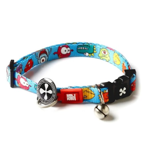 Max & Molly Smart ID Cat Collar Little Monsters Нашийник для котів з QR-кодом, малюнок "Маленькі монстри"