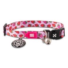 Max & Molly Smart ID Cat Collar Strawberry Dream Нашийник для котів з QR-кодом, малюнок "Полуниця"