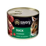 Консерва для вибагливих котів  Savory Cat Can Adult Duck
