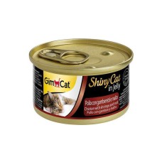 Консерви для кішок GimCat ShinyCat in jelly з куркою, креветками та солодом