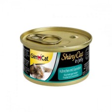 Консерви для кішок GimCat ShinyCat з куркою та креветками