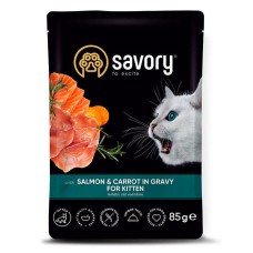 Savory Salmon & Carrot in Gravy for Kitten Консервований корм з лососем для кошенят