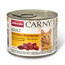Animonda Carny Adult Beef, Chicken, Duck Hearts Консервований корм з яловичиною, куркою та качиними серцями для дорослих кішок