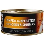 AnimAll Chicken & Shrimps for Adult Cats Консервований корм з куркою та креветками для дорослих котів