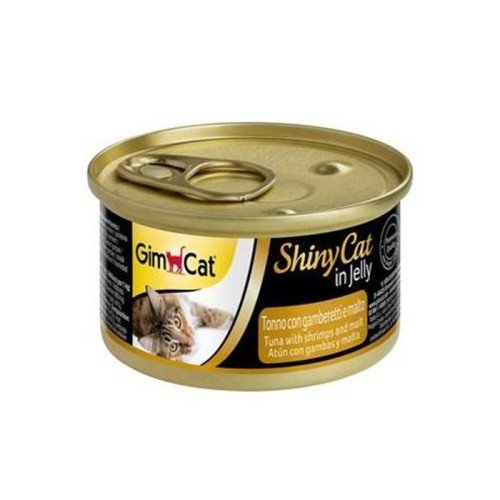 Консерви для кішок GimCat ShinyCat in jelly тунець з креветками та солодом