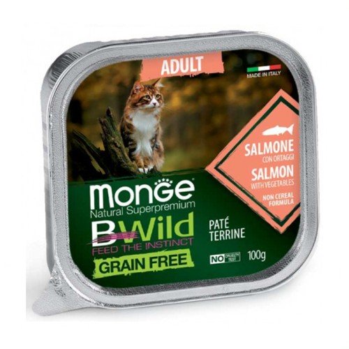 Monge Cat Wet Bwild Grain Free консерва для котів з лососем та овочами