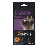 Savory Snack Hair Ball Control Хрусткі подушечки для виведення шерсті зі шлунка котів