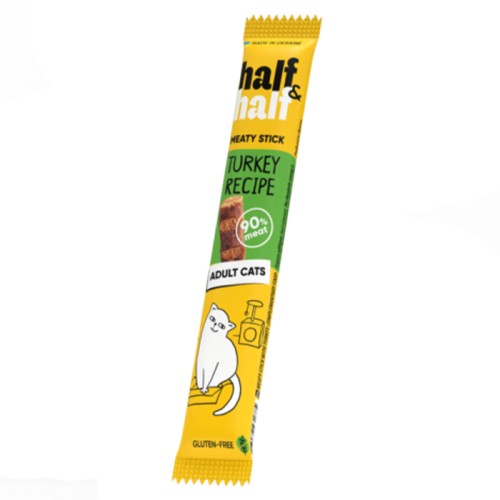 Half & Half Meaty Stick Turkey Recipe Adult Cats Ласощі для котів з індичкою
