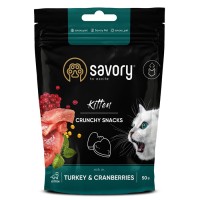 Savory Kitten Crunchy Snack Turkey & Cranberries Хрусткі подушечки з індичкою та журавлиною для здорового росту кошенят