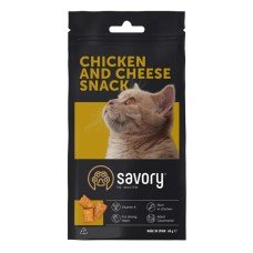 Savory Snack Chicken & Cheese Хрумкі подушечки з куркою та сиром для вибагливих кішок