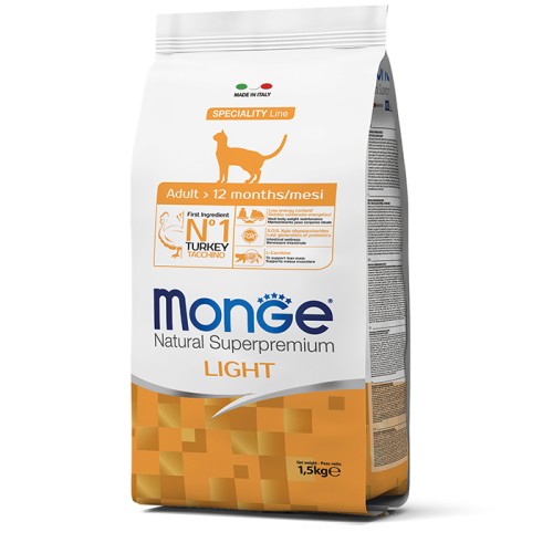 Monge Superpremium Cat Light сухий корм для дорослих кішок схильних до набору зайвої ваги