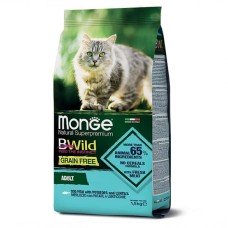 Monge Cat Bwild Grain Free Cod Fish Adult Cat сухий беззерновий корм з тріски, картоплі та сочевиці для дорослих кішок