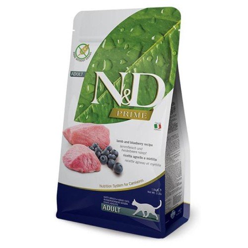 Farmina N&D Prime GF Cat Lamb & Blueberry Adult беззерновий сухий корм з ягням та чорницею для дорослих котів