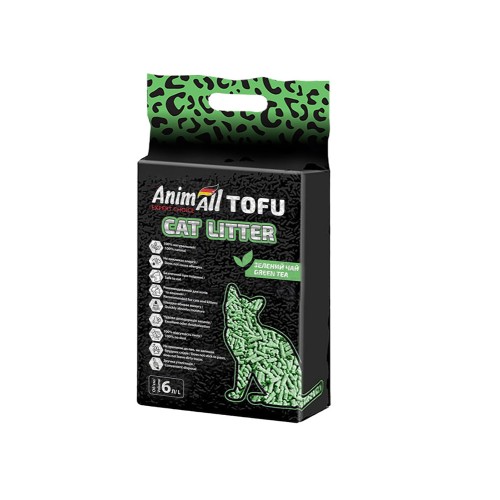 Соєвий наповнювач AnimAll Tofu Green tea для котів "Зелений чай"