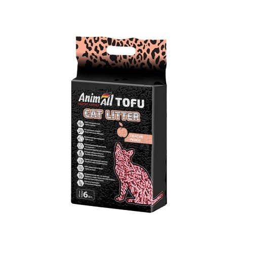 Соєвий наповнювач AnimAll Tofu Peach для котів з ароматом персика