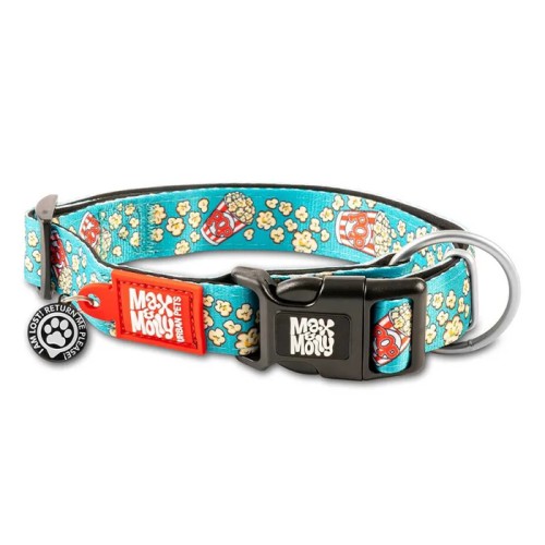 Max & Molly Smart ID Collar Popcorn Нашийник з QR-кодом, малюнок "Попкорн"