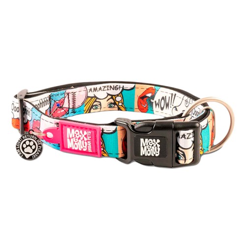 Max & Molly Smart ID Collar Missy Pop Нашийник з QR-кодом, малюнок "Міссі Поп"