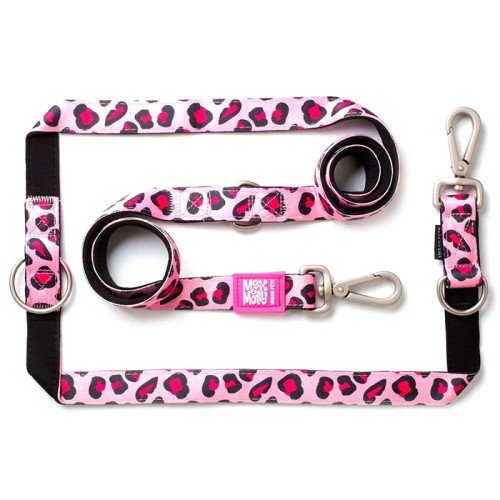 Max & Molly Multi-Function Leash Leopard Pink Багатофункціональний повідець, малюнок "Леопард рожевий"