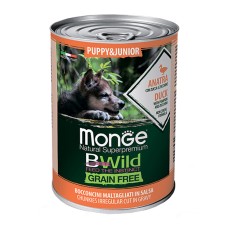Monge (Монже) BWild Grain Free Puppy & Junior консерва для цуценят з качкою, гарбузом та цукіні
