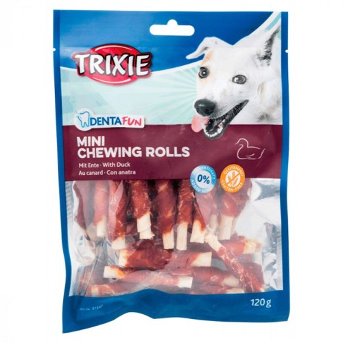 Ласощі Trixie Denta Fun Mini Chewing Rolls Duck Палички з качкою для чищення зубів собак
