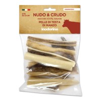 Inodorina Dried beef meat Beef's Head Skin Ласощі для собак, шкіра з яловичої голови