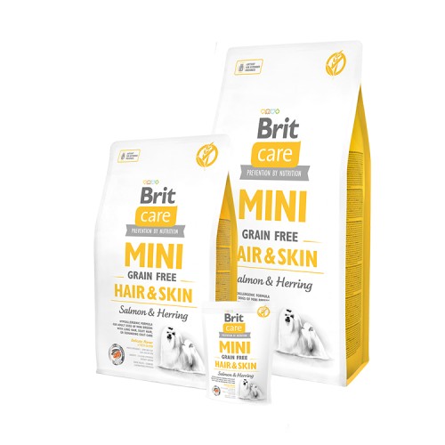 Сухий корм для собак Brit Care GF Mini Hair & Skin (д/собак малих порід) здорова шкіра і шерсть