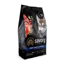 Сухий корм для цуценят Savory Junior Large rich in Fresh Turkey & Chicken