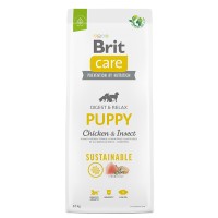 Сухий корм з куркою та комахами для цуценят всіх порід Brit Care Dog Sustainable Puppy