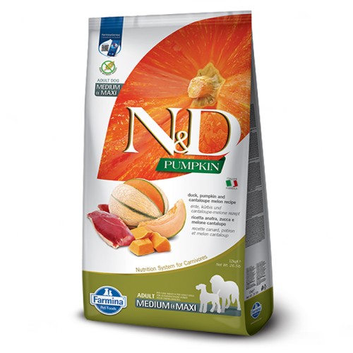 Farmina N&D Gгain Free Pumpkin Adult Medium&Maxi Duck&Cantaloupe беззерновий корм для собак середніх і великих порід з качкою та динею