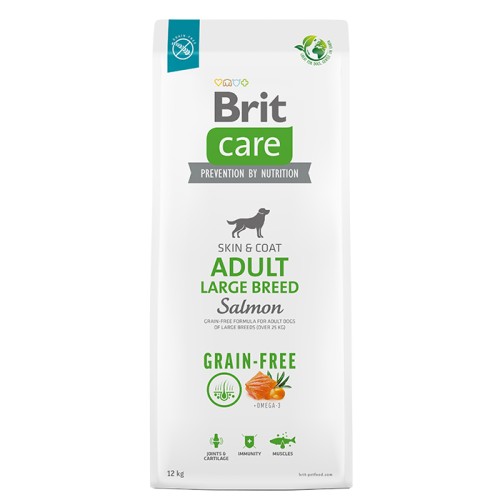 Сухий беззерновий корм з лососем для дорослих собак великих порід Brit Care Dog Grain-free Adult Large Breed