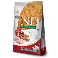Farmina Adult Dog N&D Low Grain Chicken & Pomegranate Medium & Maxi низькозерновий корм для собак середніх та великих порід з куркою