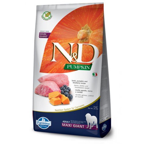 Farmina N&D Gгain Free Pumpkin Adult Giant Maxi Lamb & Blueberry беззерновий корм для собак великих і гігантських порід з ягням та чорницею