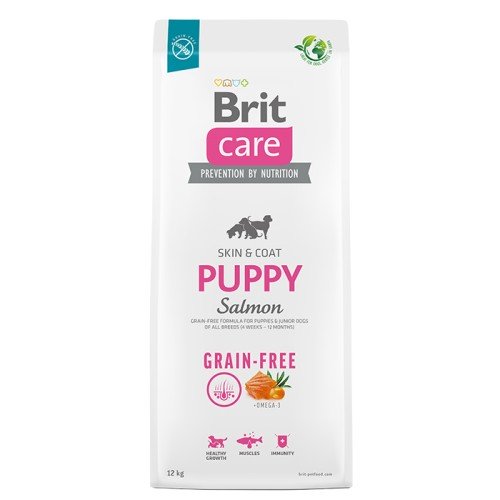 Сухий беззерновий корм з лососем для цуценят всіх порід Brit Care Dog Grain-free Puppy