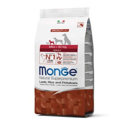 Cухий корм Monge Dog Mini Adult з ягням та картоплею для дорослих собак дрібних порід
