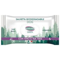 Inodorina Green Compostable Wipes For Dogs Refreshing With Thyme and Tea Tree Біорозкладні серветки для собак з екстрактом чайного дерева