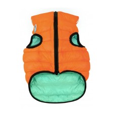 AiryVest Lumi двостороння курточка, що світиться  для собак, розмір M45 Помаранчево-салатова