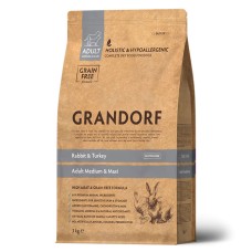 Сухий корм Grandorf Dog Medium & Maxi Rabbit & Turkey кролик та індичка для середніх та крупних порід 3 кг
