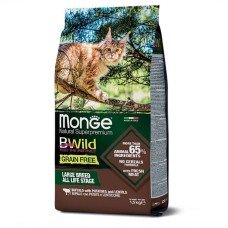 Monge Cat Bwild Grain Free сухий корм для котів великих порід з  м'ясом буйвола 10 кг
