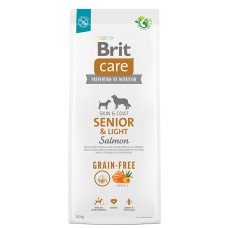 Сухий беззерновий корм із лососем для старіючих собак усіх порід Brit Care Dog Grain-free Senior & Light 12 кг