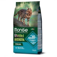 Monge Cat Bwild Grain Free Sterilised Tonno con Piselli сухий беззерновий корм з тунця для стерилізованих кішок 10 кг