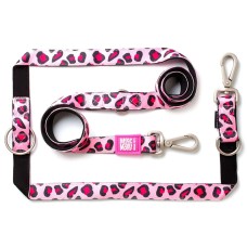 Max & Molly Multi-Function Leash Leopard Pink Багатофункціональний повідець, малюнок "Леопард рожевий" L