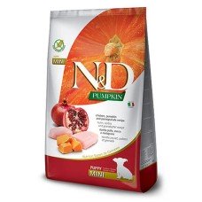 Farmina N&D Pumpkin GF Dog Chicken & Pomegranate Puppy Mini Беззерновий сухий корм з куркою, гарбузом та гранатом для цуценят дрібних порід 2.5 кг