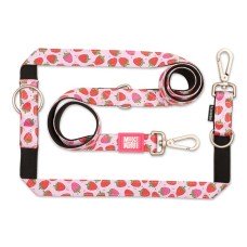 Max & Molly Multi-Function Leash Strawberry Dream Багатофункціональний повідець, малюнок "Полуниця" M