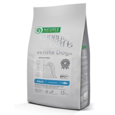 Сухий беззерновий корм Nature's Protection Superior Care White Dogs Grain Free Herring Adult Small  для дорослих білошерстих собак малих порід з оселедцем - 10 кг