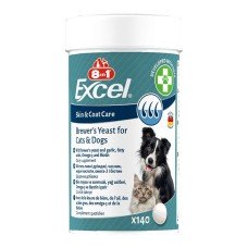 Вітаміни 8in1 Excel Brewers Yeast для собак та котів, пивні дріжджі з часником для шкіри та шерсті 780 шт